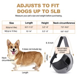 FDJASGY Pet Sling Carrier for Small Dogs Cats,Breathable Mesh Travelling Hand Free Puppy Backpack with Pouch and Adjustable Strap Carrier