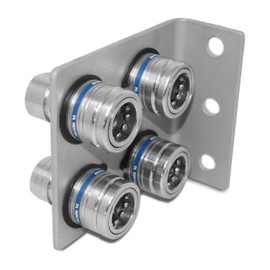 1/2" Body 1/2" NPT AG Thread | Agricultural Couplers Hydraulic Quick Connect with Break Away Mounting Bracket | ISO 5675 | Skid Steer Bobcat Attachment | Push/Pull Heavy-Duty Coupling | Model TL39B-4