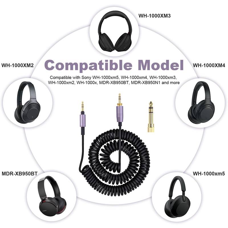 Puiixur Replacement ATH-M50xBT Audio Cable Compatible with Audio Technica ATH-M50xBT2,
