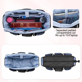 CURMIO Bible Cover, Large Bible Carrying Bag Church Carrying Case for Women, Bible Holder for Bible Study Supplies Like Journal, Tabs and Highlighters, Black, Bag Only