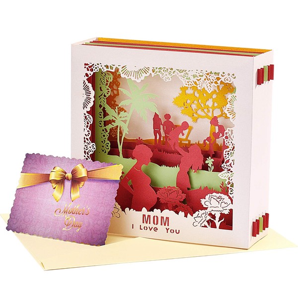 Mother's Day 3D Pop up Cards Greeting Cards Thank You Cards Birthday Cards for Mom-I LOVE MOM