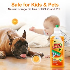 Qeuxv Wood Floor Cleaner for Mopping, Natural Non Toxic Pet-friendly Hard Floor Cleaner, Harmless to Original Wood Finish Floor Cleaner Solution for Hardwood Floor, Laminate Floor, Free of HCHO, PhH