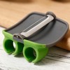 2pc Ergonomic Kitchen Vegetable Peeler, Green and Grey, Rubber Finger