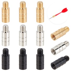 CHGCRAFT Pack of 12 Brass Dart Weights, 2 g, 2BA Thread, 3 Colours (Black, Raw, Platinum), 16 x 6 mm, Precision Additional Weight for Darts, Ideal Balance & Control, Dart Accessories