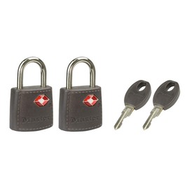 Master Lock 4695EURTAST Pack of 2 Key Travel Padlocks TSA Certified, Random Color, 3,8 x 2,3 x 1,1 cm
