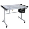 ZenStyle Glass Top Drafting Table with Storage, Adjustable Multifunctional Drafting