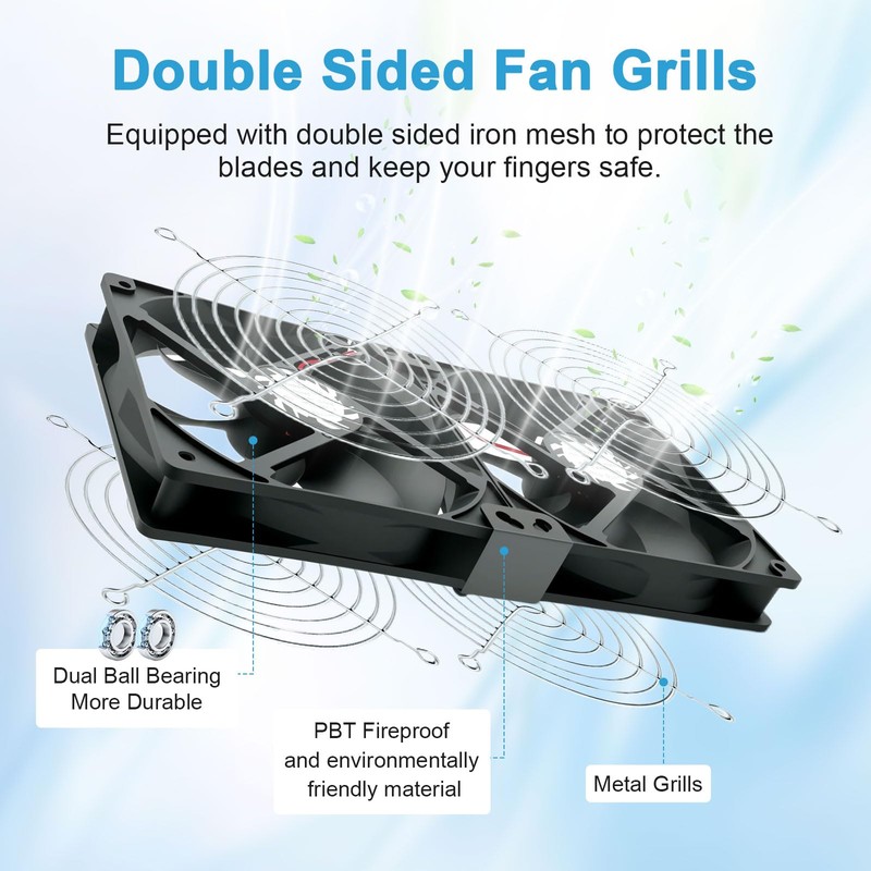 240 mm PC Fan, 12 V Case Fan with Power