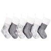 GEX Christmas Stockings 6 Pack for Family 20" Large Silver
