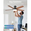 AKOFUN Ceiling Fans with Lights, 44 Inch, 6 Speeds, Stepless