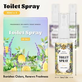 STRN Spray Air Freshener for Toilet and Room 3-Pack (30ml x 3), Lemon, Mint & Lavender Natural Scents Room Spray Portable Instant Odor Eliminator for Home, Bedroom, Car