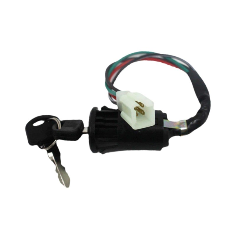 Ronyme Universal Ignition Key Switch 4 Wire Replace Parts Plug