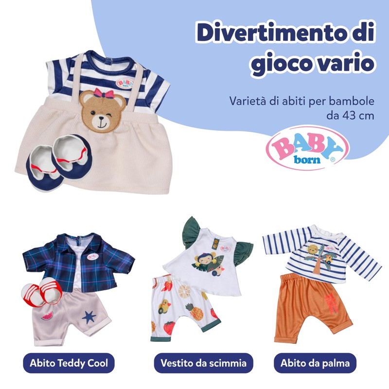 BABY born Teddy Abito a righe con applicazione di orsetto
