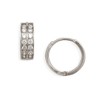 925 Sterling Silver Rhodium Plated Cubic Zirconia Small 2 Row