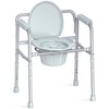 HOMLAND 3-in-1 Bedside Commode with Sturdy Dual-Crossbar Support Construction, Stable