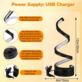 Petyoung LED Table Lamp, Minimalist Spiral Desk Touch Lamp, 3 Colors Dimmable, USB Powered, Bedside Lamp Desk Light for Bedroom Office