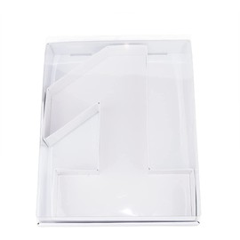 WENPACK Caja de cartón con forma de número de 12 pulgadas, caja de regalo de dulces rellenable con tapa transparente (blanco, 1)
