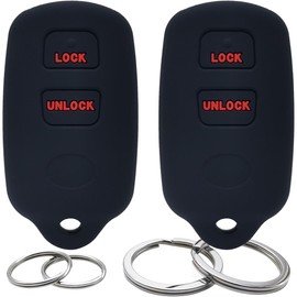 GFDesign 2Pcs Silicone 3 Buttons Key Fob Cover Remote Case Keyless Protector Compatible with Toyota Corolla Camry Echo Matrix Prius Tacoma Tundra RAV4 FJ Cruiser Highlander Sequoia Yaris Scion xA xB