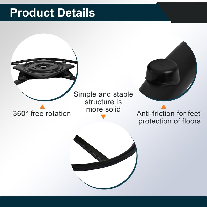 Racfenick Recliner Swivel Ring Base Replacement with Plate,Heavy Duty Furnitures
