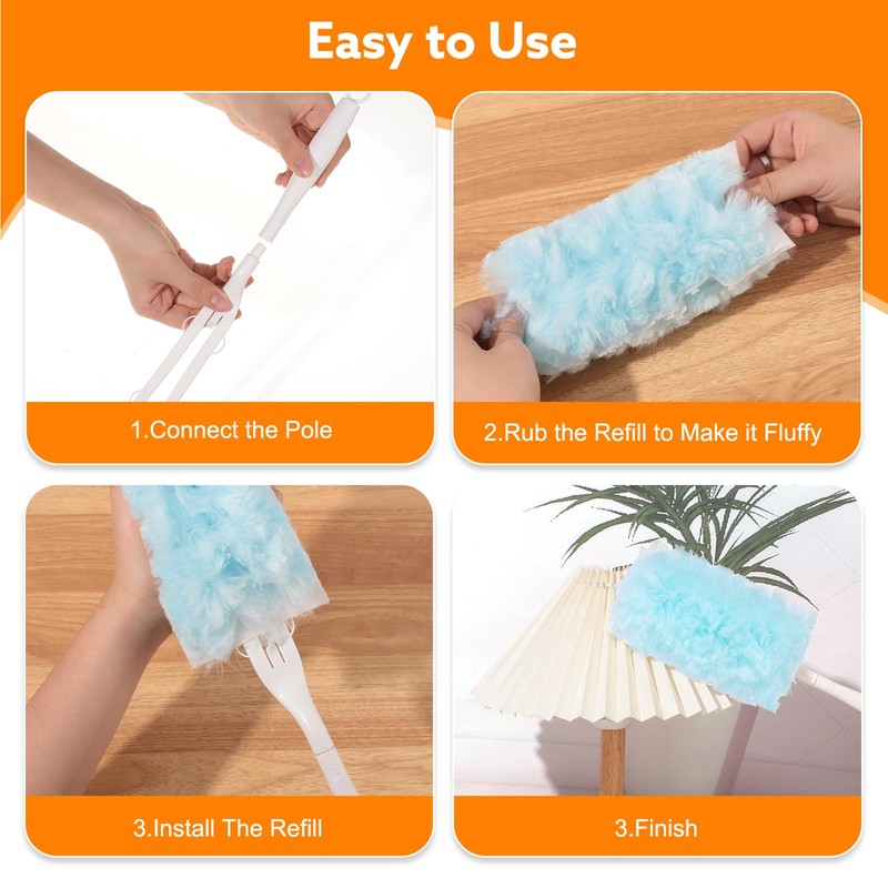 50 PCS Duster Refills Kit Compatible with Flash Dust Magnet,