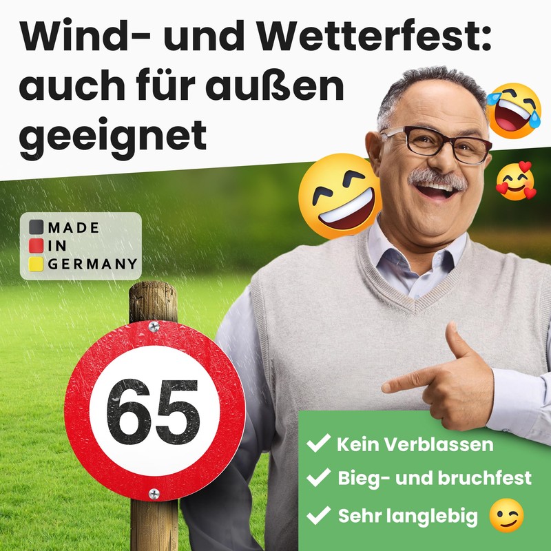 DankeDir! 65th Birthday Plastic Sign (20 x 20 cm) Birthday