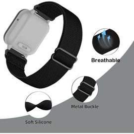 CUNUJIX Pack of 5 Elastic Children's Nylon Bracelet Replacement for Xplora X6 Bracelet, Stretchy Loop Fabric Replacement Strap for Xplora X6 Play Girls Boys, Nylon, No gemstone