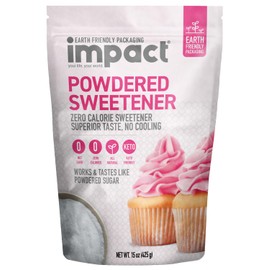 Impact Powdered Sweetener - Allulose, White Monk Fruit Blend – Zero Calorie and Carb, Keto-Friendly, Guilt-Free Substitute for Baking & Cooking - 0.94 lbs