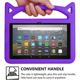 All-New 8 inch Tablet Case (12th/10th Generation, 2024/2020 Release),Light Weight/Shock-Absorption/Anti Slip/High Impact/Handle Friendly Kids Case for All-New 8 inch Tablet (Purple)
