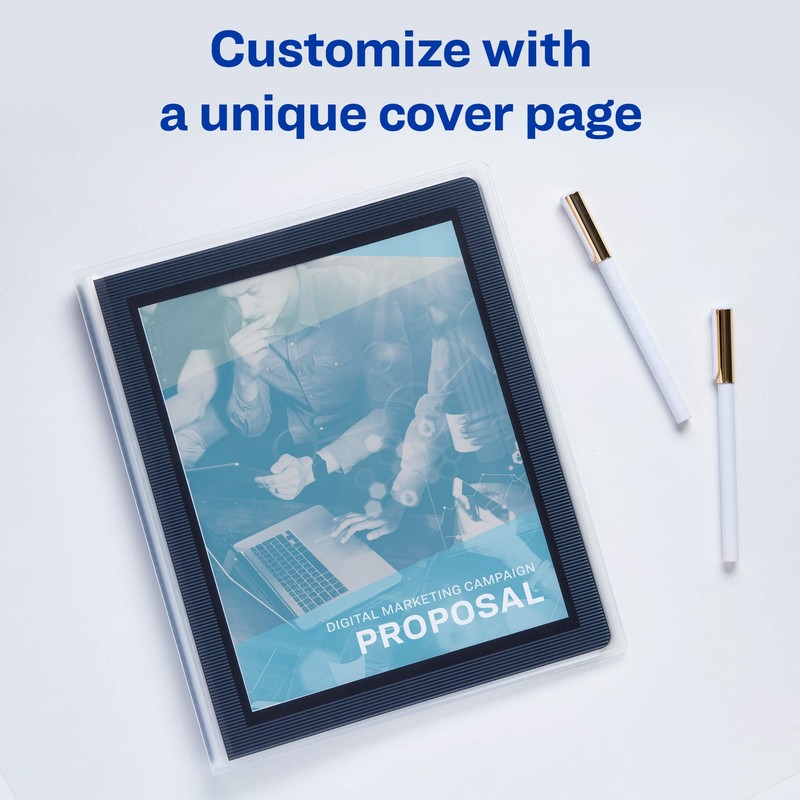 Avery Flexi-View Presentation Book, Clear Front Window for Title Page,