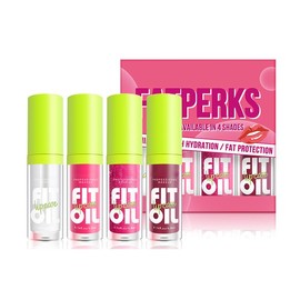 YHGIJ 4 PCS Hydrating Lip Gloss Oil Set - Tinted Plumping Lip Glow Oil with Shiny Finish, Moisturizing Non-Sticky Formula for Soft, Smooth Lips and Long Lasting Freshness