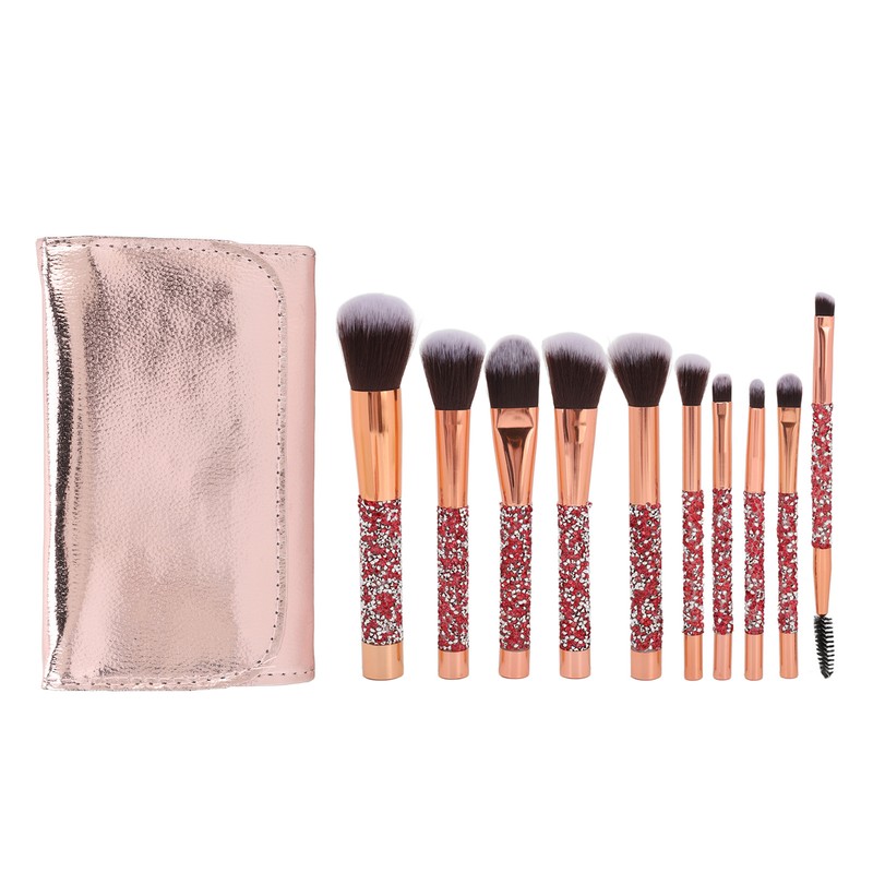 10pcs Makeup Brushes Set Soft Bristles Portable Cosmetics Tool Kits