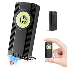 Linterna Led Rechargable, 500 Lúmenes Mini Linterna edc Portátil Ultrabrillante, 6 Modos Luces de Trabajo Magnéticas Multifuncionales, para Acampar, Montar a Caballo de Noche y Llevar a Diario