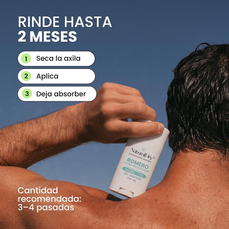 NaturalDry Desodorante Natural Extra Protección Romero 50g