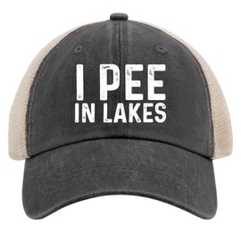 BEIXBE I Pee in Lakes Hat Trucker Hat Men Trendy Mesh Baseball Cap for Fall Black