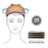 Teenitor 20 Pcs Nylon Wig Caps, Brown Elastic Stocking Wigs Cap