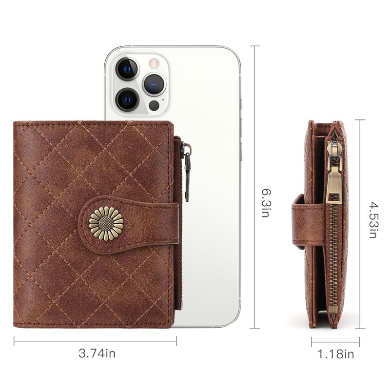 FALAN MULE Small Wallet for Women Bifold RFID Blocking Leather