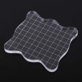 Stamp Block, Transparent Acrylic Stamping Blocks with Grid Lines, Clear Acrylic Stamping Platform Essential Stamping Tools for Scrapbooking Crafts Making(10 cm)
