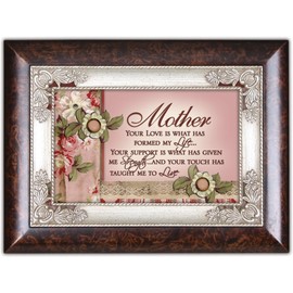 Cottage Garden Mother Your Love Has Formed My Life Burlwood Jewelry Music Box Plays Wind Beneath My Wings