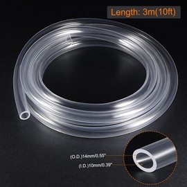 MECCANIXITY PVC Transparent Hose Vinyl Tubing 10mm ID 14mm OD 10ft Flexible Lightweight for Water Tube,Air Tube