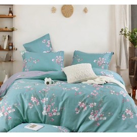 Essina Duvet Cover Set – 3 Pcs King Duvet Cover Set – King Duvet Cover and 2 Pillow Shams – 620 Thread Count – Soft Cotton Duvet Cover King Size – Luxurious Cotton Comforter Cover – Sakura