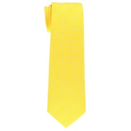 Retreez Boys Woven Tie Herringbone Striped - 8-10 Years, yellow