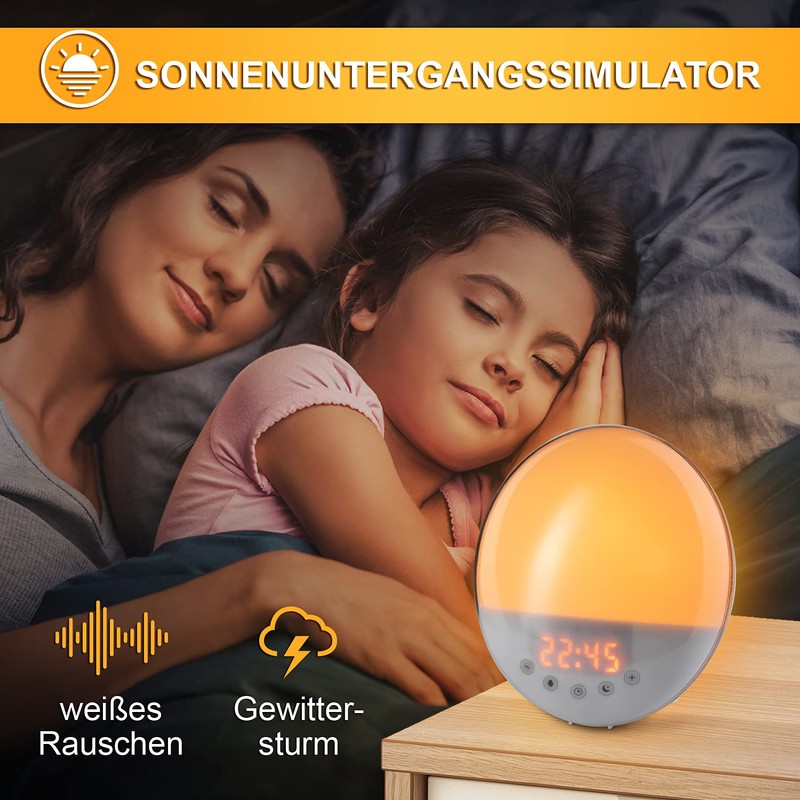 Light Alarm Clock - Daylight Alarm Clock for Awakening in