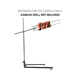 Kanka Grill Premium Rotisserie Grill Stand – Durable 100% Steel Construction Stable Design Fits Under Most BBQ Pits, Ovens, Smokers - Ideal for Spit Roasting Pig, Chicken, Turkey, Pork - Black Matte