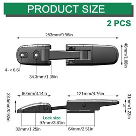 ZPSNDP 2 Pcs Hood Latch Kit 315-5502 315-5503, Heavy Duty Hood Latches, for Kenworth T170 T270 T300 T370 T440 T470 T660, Peterbilt 325 335 337 340 348 384 386, Mack CH, Blue Bird