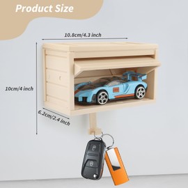 LPZNUYVC 2 PCS Car Garage Key Hooks for Wall, 3D Key Holder Wall Mount, Car Key Organizer with Opening Door, Key Hanger for Cars Enthusiast, Entryway, Hallway