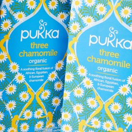 Pukka Herbs Three Chamomile, Organic Herbal Tea, Total 80 Tea bags, 120 g, (Pack of 4)