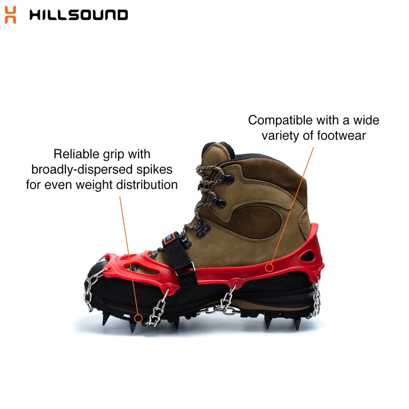 Hillsound Trail Crampon Traction Device, Red, Large