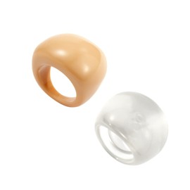 DATOA 2Pcs Multicolor Resin Chunky Rings for Women Y2K Acrylic Resin Rings Minimalist Knuckle Finger Rings Jewelry-B