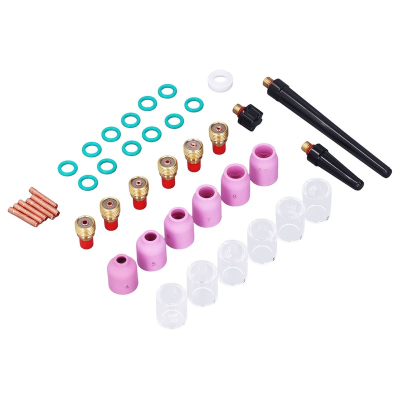 40Pcs TIG Welding Torch Accessories Kit Collet Alumina Nozzle Gas