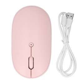 Bluetooth Mouse Rechargeable Silent Mouse 1600 DPI Ergonomic Design Computer Mouse for Mobile Phone Tablet Universal Pink