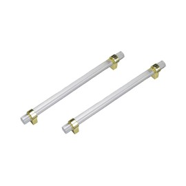 CONPHERON 2 Pcs Cupboard Pulls Handles Crystal Acrylic Cabinet Pull Handle Drawer Knobs Furniture Kitchen Door Handles Cabinet Knobs Gold 192mm